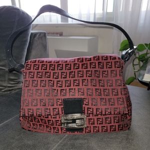 Vintage Fendi Mama Baguette in Red and Black